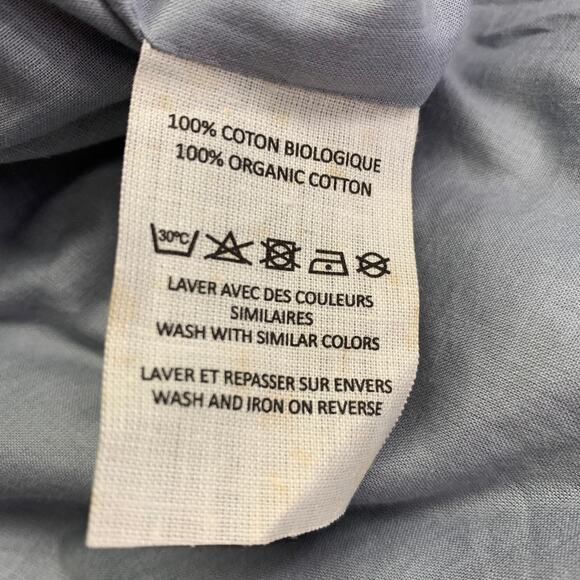 METISEKO Size M Navy Blue Two Toned Organic Cotton Collarless Jacket - Picture 5 of 5